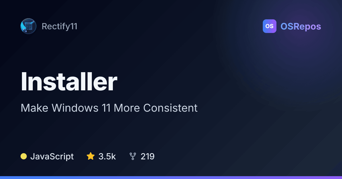 Installer: Make Windows 11 More Consistent