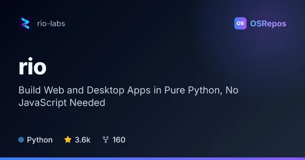 Rio: Build Web and Desktop Apps in Pure Python, No JavaScript Needed