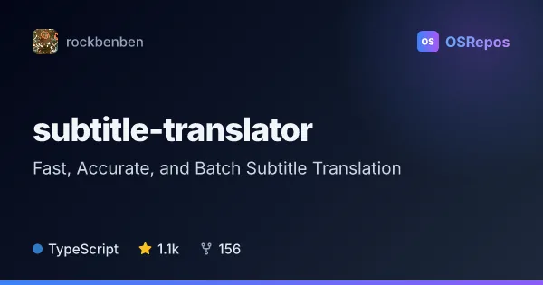 subtitle-translator: Batch-Translate Subtitle Files