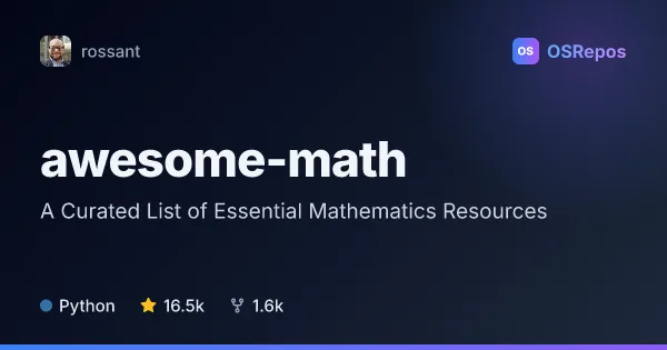 awesome-math: Find Curated Mathematics Learning Resources