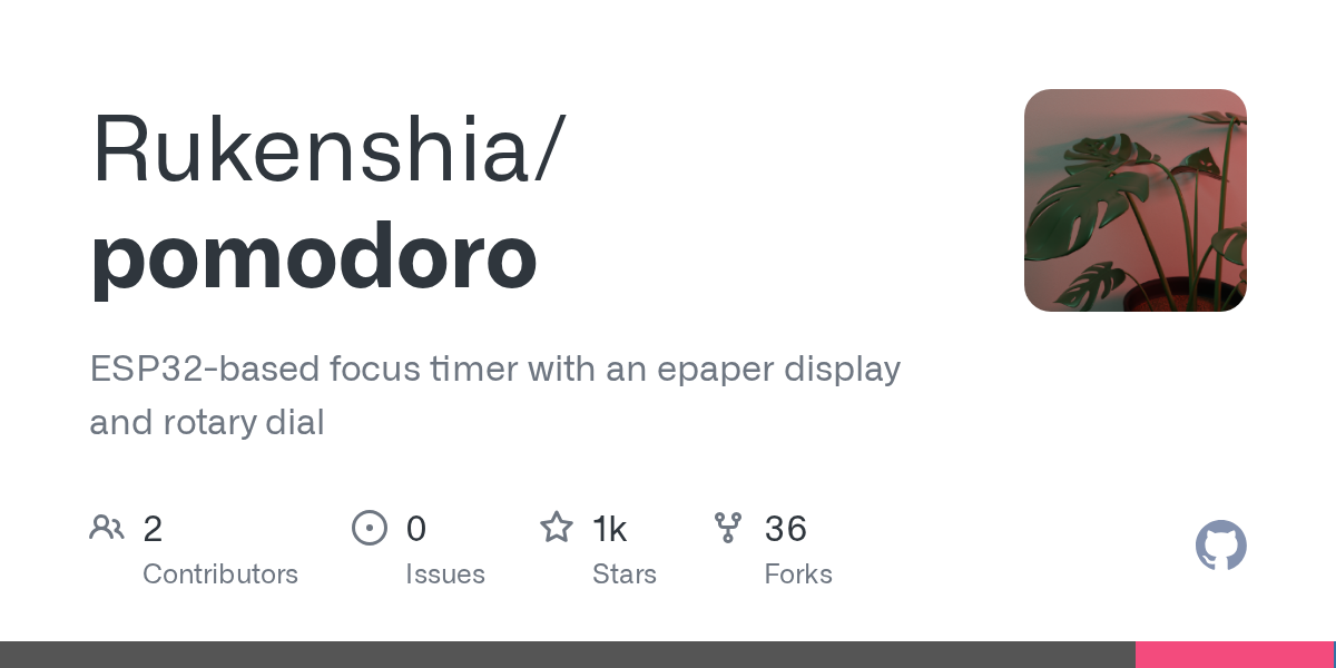 pomodoro: An ESP32 Focus Timer with E-Paper Display and Rotary Dial