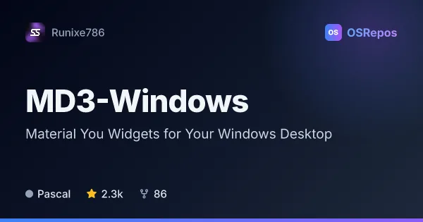 MD3-Windows: Material You Widgets for Your Windows Desktop