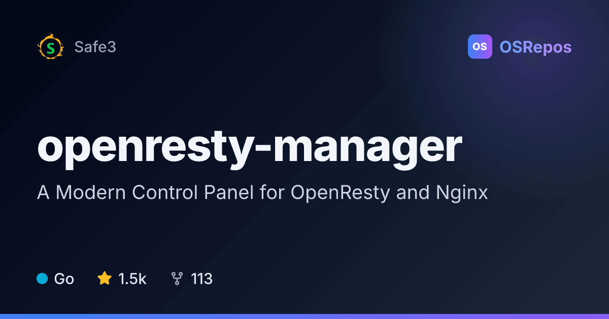 openresty-manager: Manage Reverse Proxies and Servers