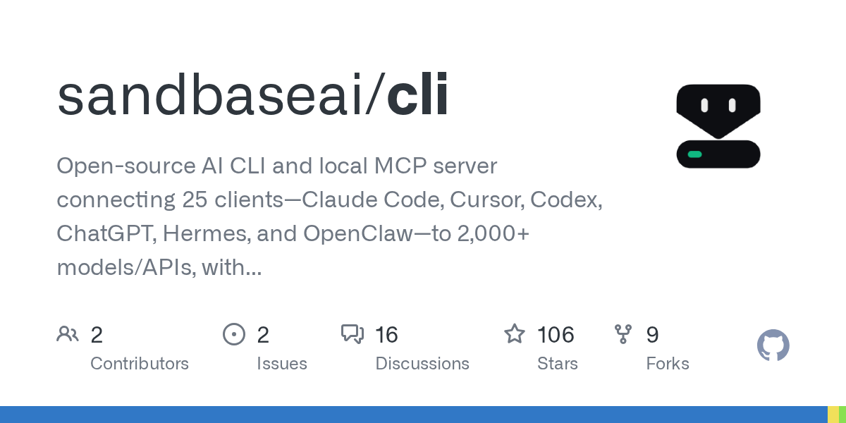 SandBase CLI: Connect Your AI Agent to 2,000+ Models and APIs