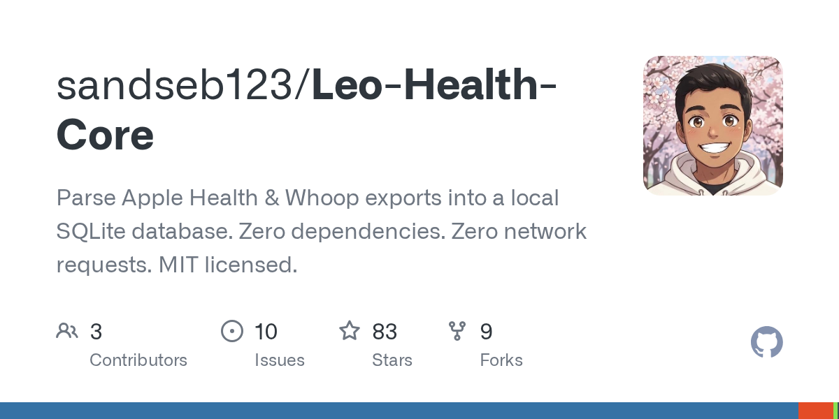 Leo-Health-Core: Unify Apple Health & Whoop Data Locally with SQLite
