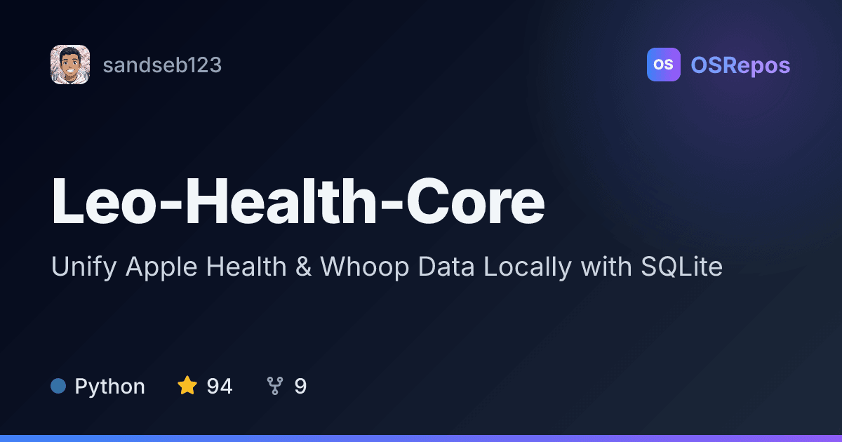Leo-Health-Core: Import Health Exports into Local SQLite