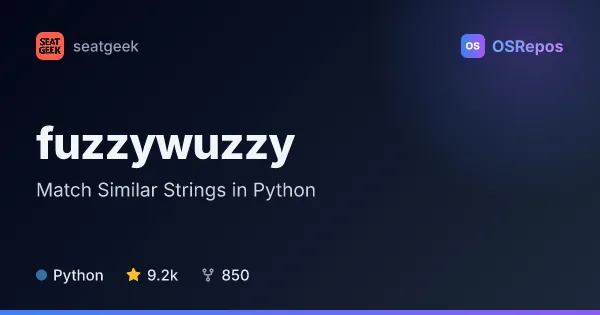fuzzywuzzy: Match Similar Strings in Python