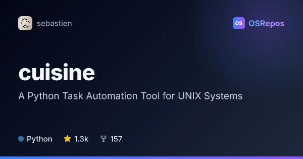 Cuisine: A Python Task Automation Tool for UNIX Systems