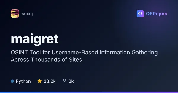 maigret: Find a Person’s Accounts by Username