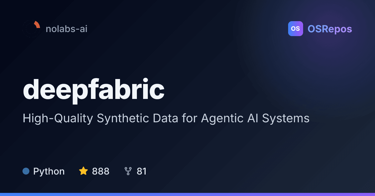 DeepFabric: High-Quality Synthetic Data for Agentic AI Systems