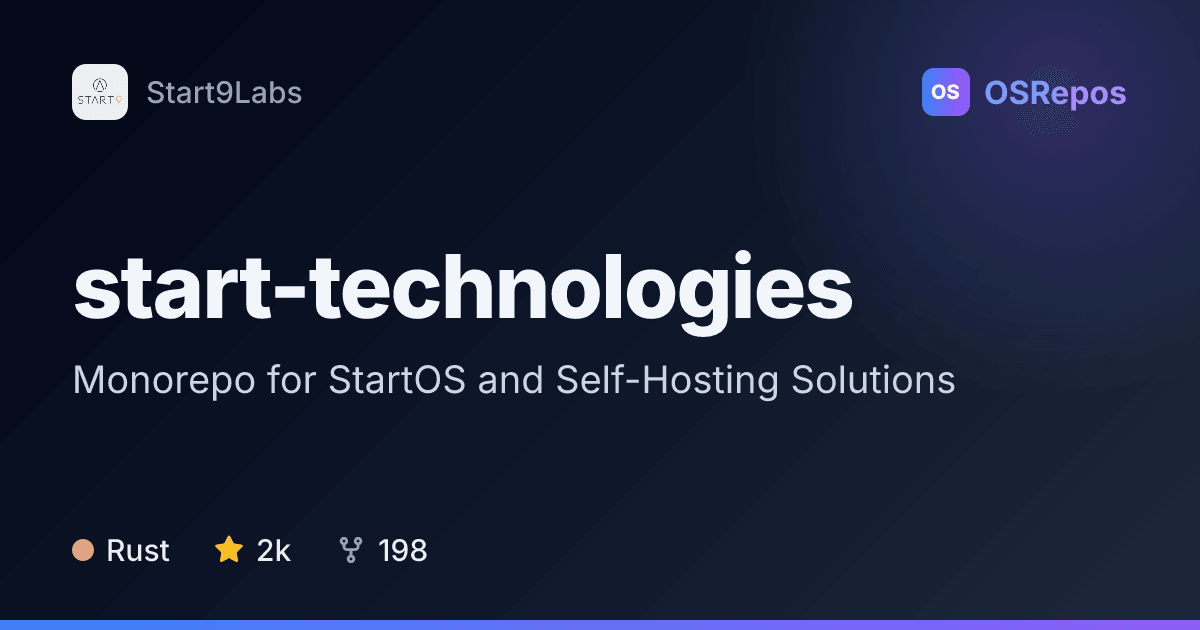 start-technologies: Run a Self-Hosted Server and Home Network Stack