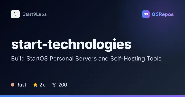start-technologies: Build StartOS Personal Servers and Self-Hosting Tools