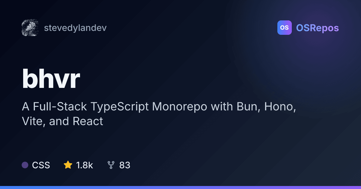 bhvr: A Full-Stack TypeScript Monorepo with Bun, Hono, Vite, and React