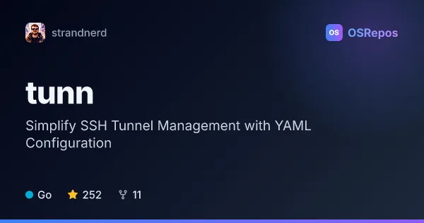 tunn: Manage SSH Tunnels from a YAML Config