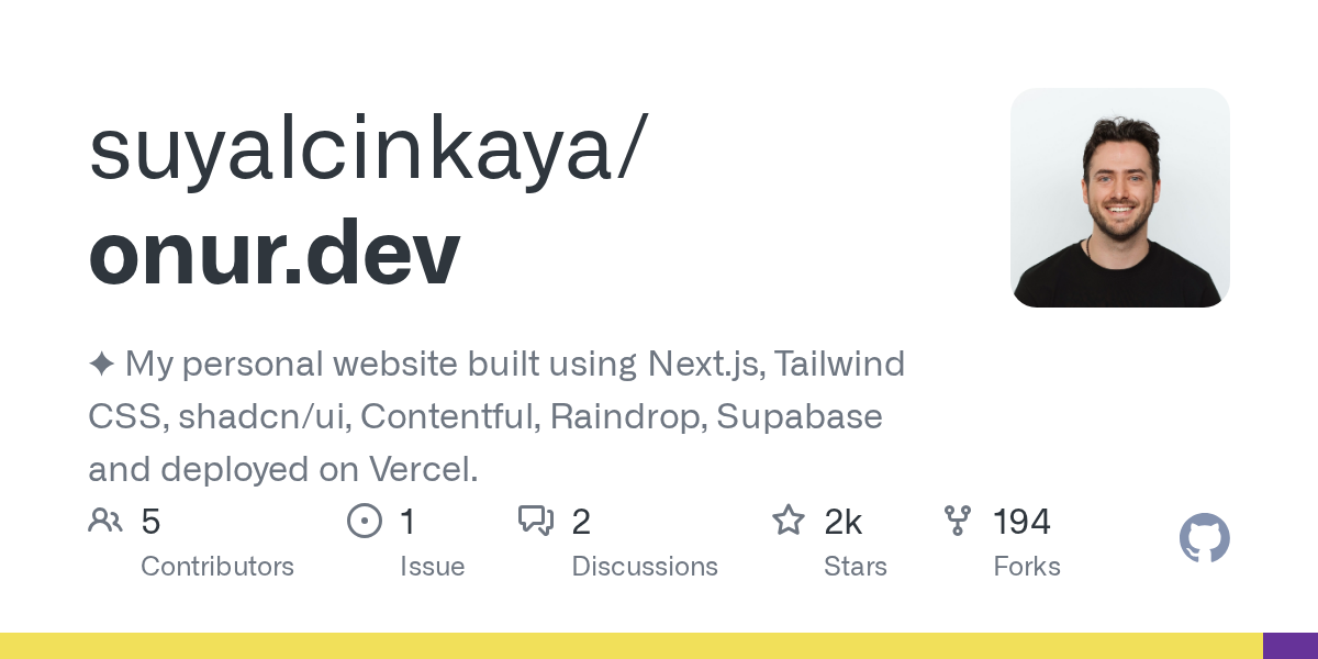 onur.dev: A Personal Website Built with Next.js, Tailwind CSS, and Modern Stack