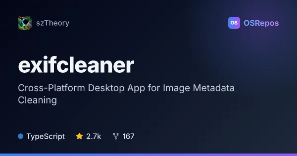 exifcleaner: Remove Metadata from Images and Media Files