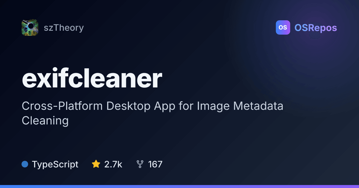 exifcleaner: Remove Metadata from Images and Media Files