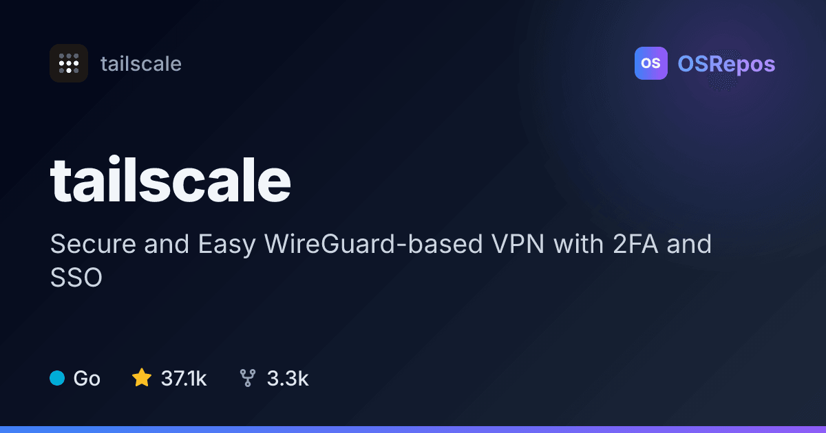 Tailscale: Secure and Easy WireGuard-based VPN with 2FA and SSO