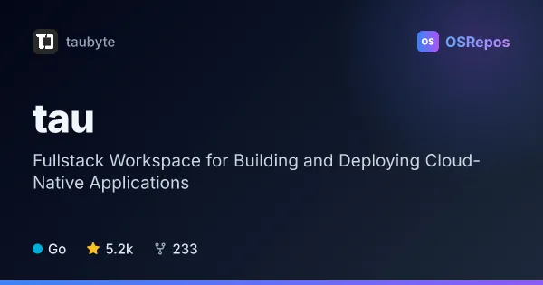 tau: Fullstack Workspace for Building and Deploying Cloud-Native Applications