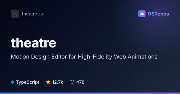 Theatre.js: Motion Design Editor for High-Fidelity Web Animations