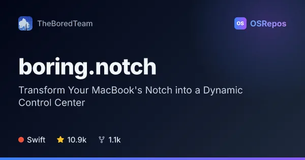Boring Notch: Transform Your MacBook's Notch into a Dynamic Control Center