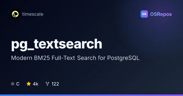 pg_textsearch: Modern BM25 Full-Text Search for PostgreSQL