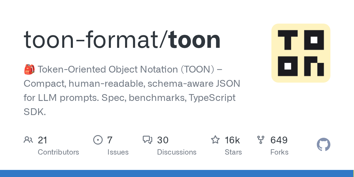 TOON: Compact, Human-Readable JSON for LLM Prompts