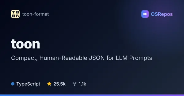 toon: Compact JSON Data for LLM Prompts