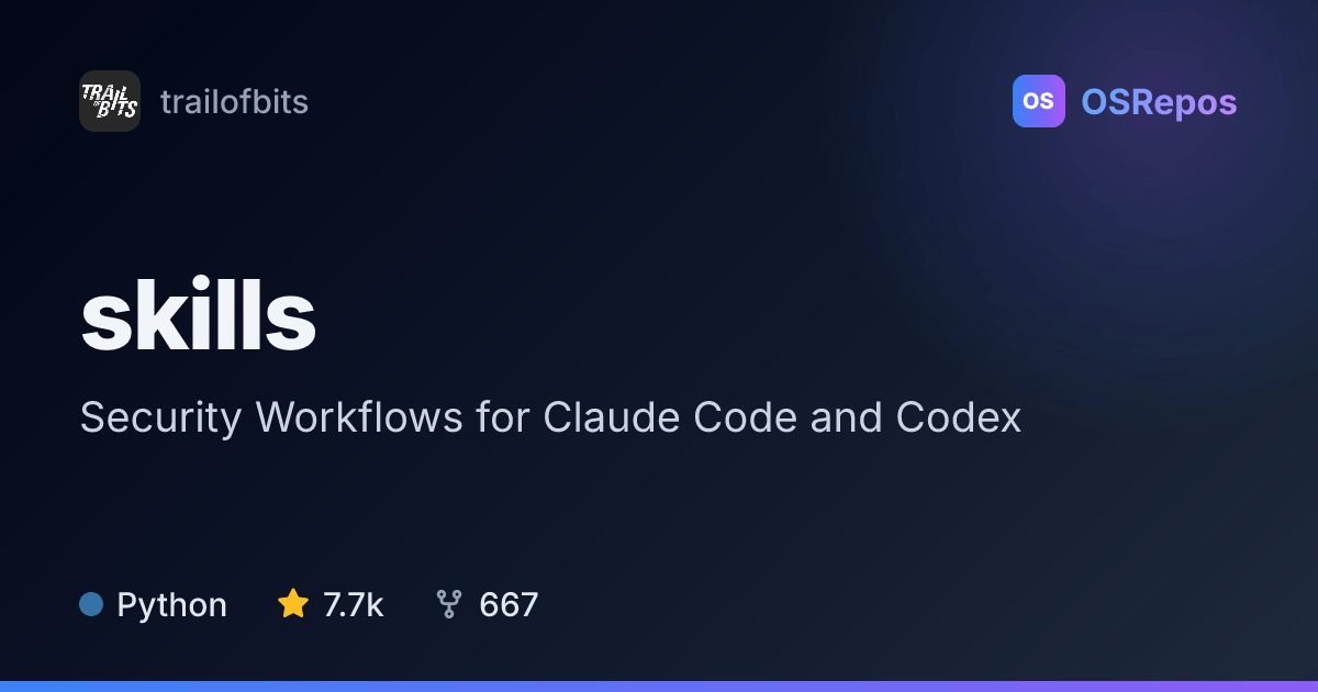 skills: Security Workflows for Claude Code and Codex