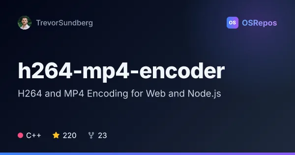 h264-mp4-encoder: Encode H.264 Video to MP4 in JavaScript