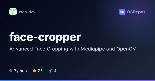 face-cropper: Advanced Face Cropping with Mediapipe and OpenCV