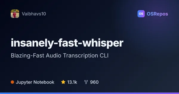 insanely-fast-whisper: Transcribe Audio with Whisper