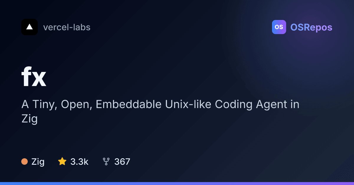 fx: Run a Unix-Style Coding Agent in Your Terminal