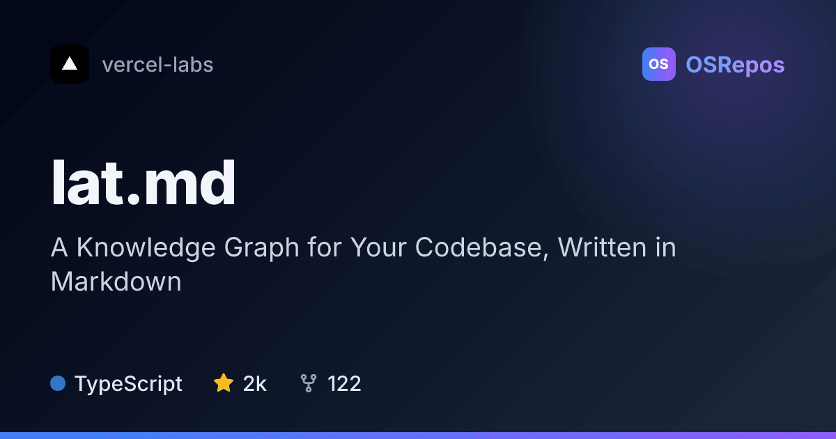 lat.md: A Knowledge Graph for Your Codebase, Written in Markdown