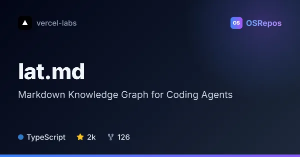lat.md: Markdown Knowledge Graph for Coding Agents