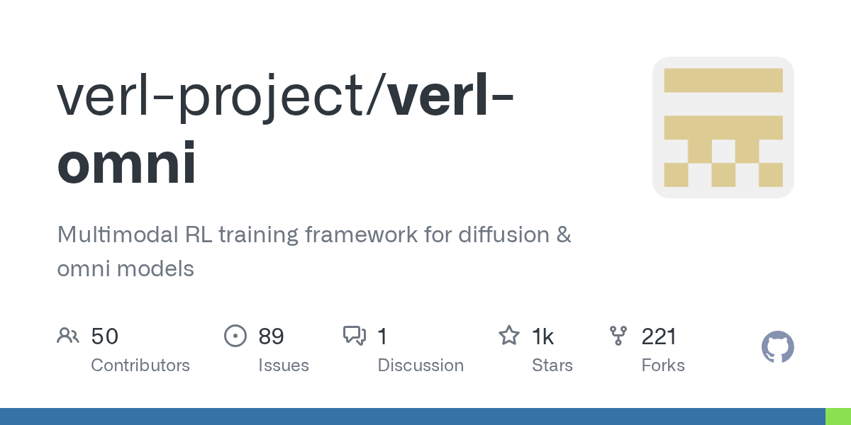 VeRL-Omni: Multimodal RL Training Framework for Diffusion & Omni Models
