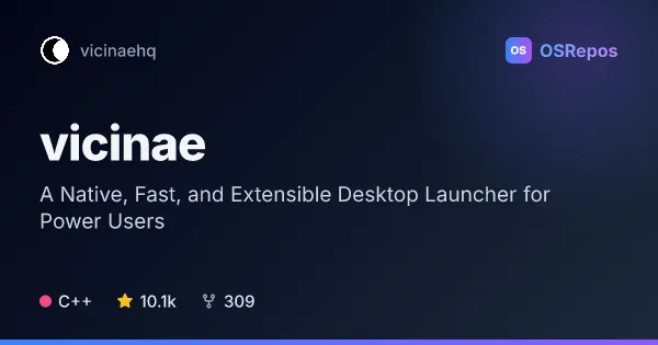 Vicinae: A Native, Fast, and Extensible Desktop Launcher for Power Users