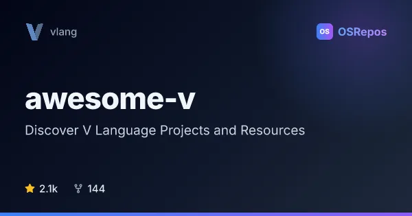 awesome-v: Discover V Language Projects and Resources