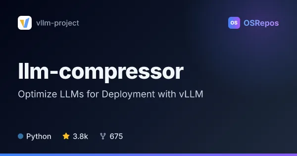llm-compressor: Compress Models for vLLM Inference