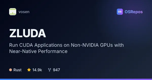 ZLUDA: Run CUDA Applications on Non-NVIDIA GPUs with Near-Native Performance
