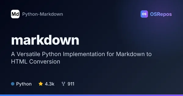 Python-Markdown: A Versatile Python Implementation for Markdown to HTML Conversion