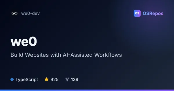 we0: Build Websites with AI-Assisted Workflows