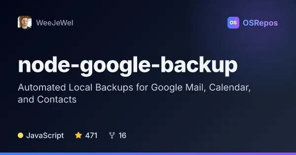 node-google-backup: Automated Local Backups for Google Mail, Calendar, and Contacts