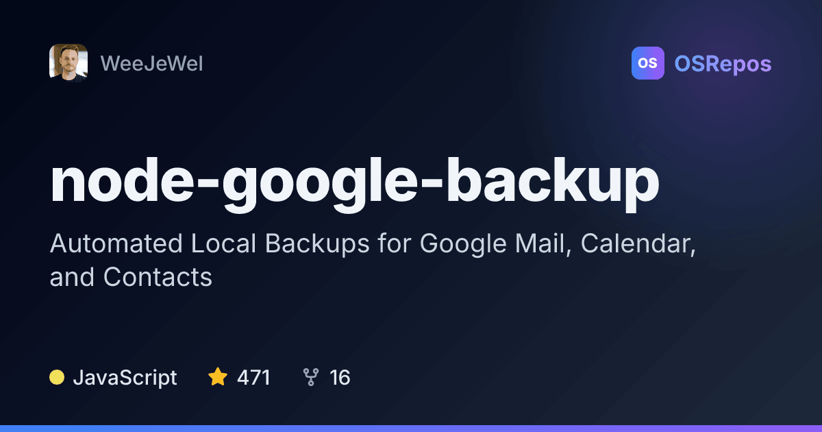 node-google-backup: Automated Local Backups for Google Mail, Calendar, and Contacts