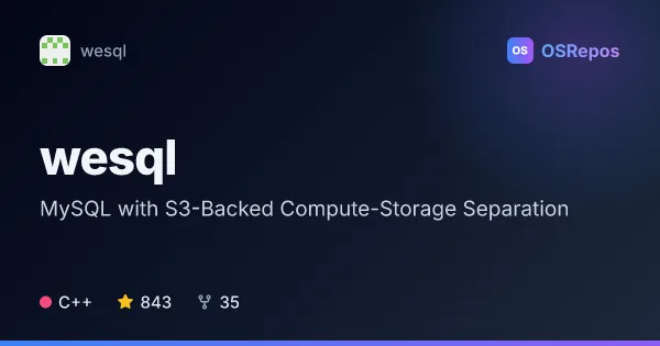 WeSQL: MySQL with S3-Backed Compute-Storage Separation
