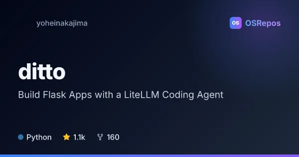 ditto: Build Flask Apps with a LiteLLM Coding Agent