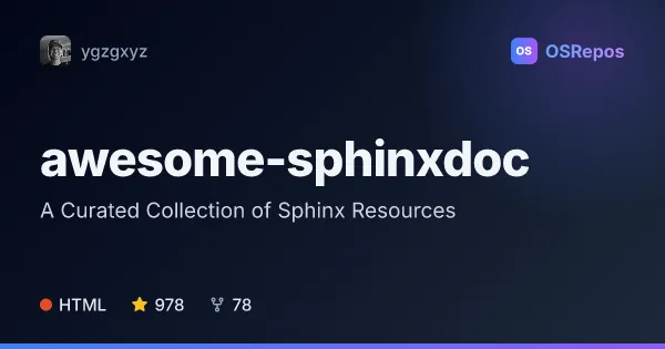 Awesome Sphinxdoc: A Curated Collection of Sphinx Resources