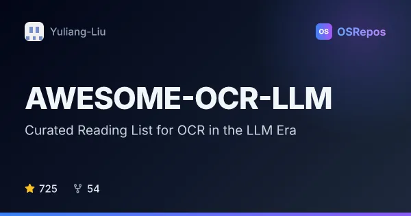 AWESOME-OCR-LLM: Curated Reading List for OCR in the LLM Era