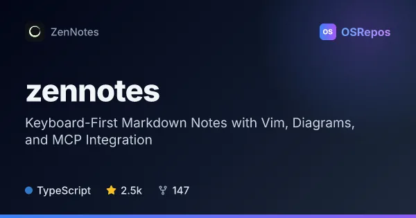 ZenNotes: Keyboard-First Markdown Notes with Vim, Diagrams, and MCP Integration
