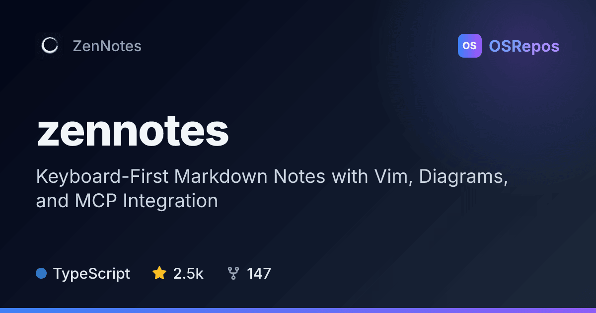 ZenNotes: Keyboard-First Markdown Notes with Vim, Diagrams, and MCP Integration